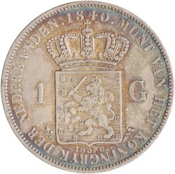 1 gulden. Willem I. 1840. Zeer Fraai +.
