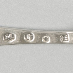 2-delige set vleeswaren vorkjes zilver.
