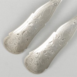 2-delige set vleeswaren vorkjes zilver.