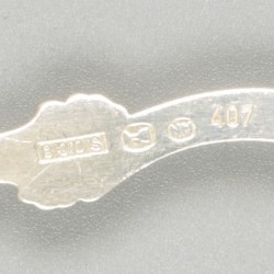 6-delige set taartvorken zilver.