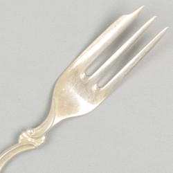 6-delige set taartvorken zilver.