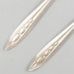 7-delige set koffie- / theelepels met suikerschep zilver.