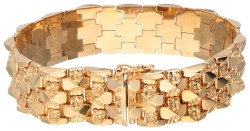 Vintage 14 kt. geelgouden Italiaanse design armband met bloemmotief.