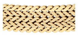 14 kt. Geelgouden gevlochten schakelarmband.