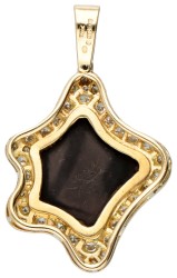 18 kt. Geelgouden Engelse hanger bezet met ca. 0.88 ct. diamant.