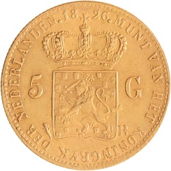 5 gulden . Willem I. 1826 B. Zeer Fraai / Prachtig.