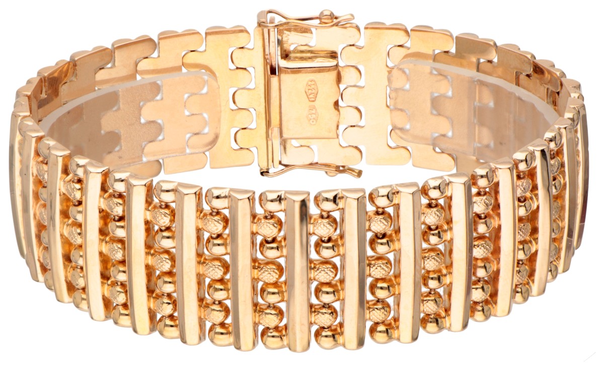 Vintage 14 kt. roségouden Italiaanse design armband.