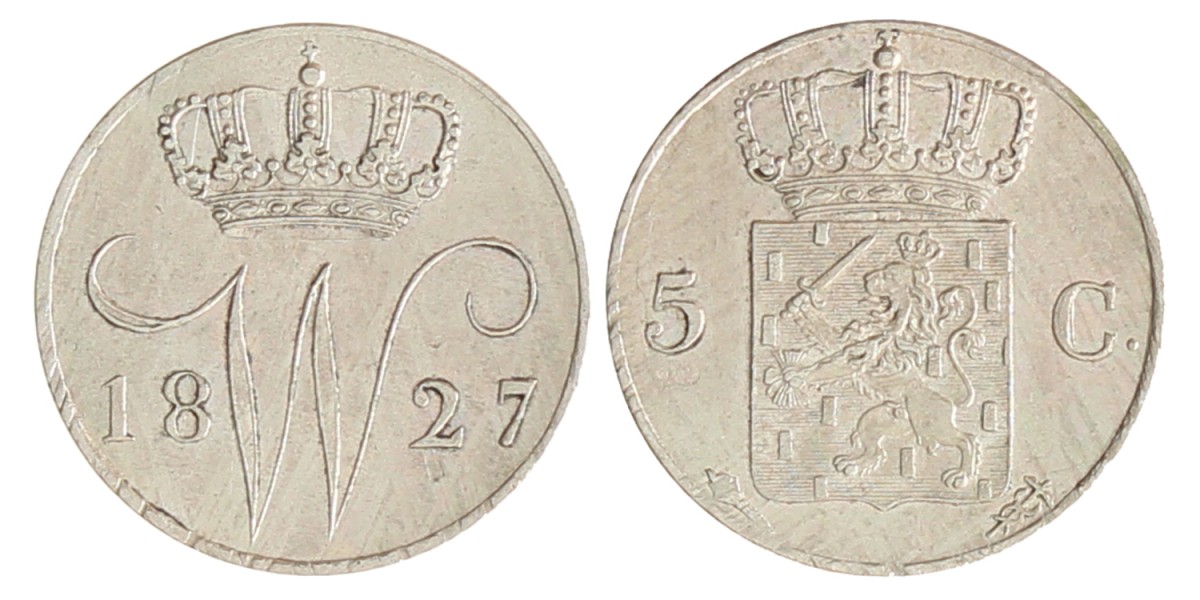 5 cent. Willem I. 1827 U. UNC -.