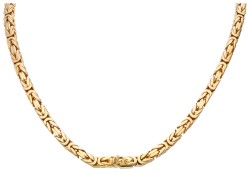 18 kt. Geelgouden koningsschakel collier.
