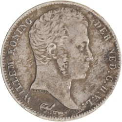 ½ gulden. Willem I. 1829/23 B. Fraai +.