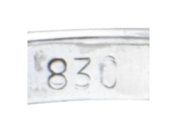 Vintage 835 zilveren rozet ring bezet met opaal en markasiet.