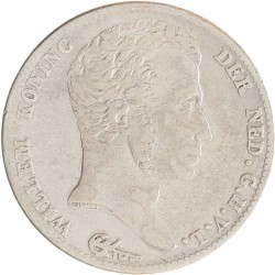 ½ gulden. Willem I. 1822 U zonder naam van Michaut. Fraai / Zeer Fraai.