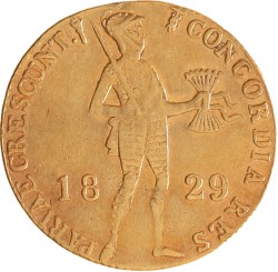 Gouden dukaat. Willem I. 1829 U. Fraai +.