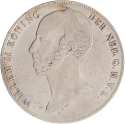 2½ gulden. Willem II. 1845 met streep. Zeer Fraai.