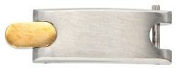 Edelstalen Pequignet armband met 18 kt. geelgouden Moorea-schakels.