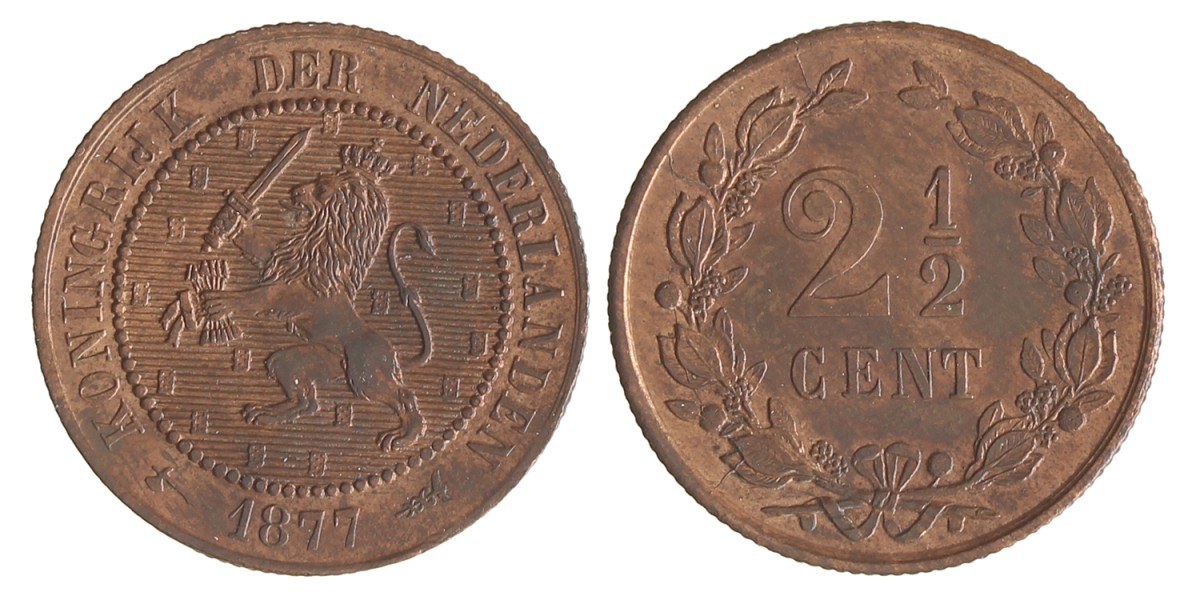 2½ cent. Willem III. 1877. UNC.