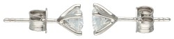 No reserve - GIA-certificeerde 18K witgouden solitair oorstekers met 1.00 ct. diamant.