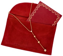 Cartier 'Draperie de Décolleté' 18 kt. geelgouden collier bezet met ca. 0.39 ct. diamant.