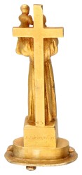 Franse geguillocheerde 18 kt. geelgouden reliekschrijn-hanger met miniatuur van St. Antonius van Padua, gebeeldhouwd door J. Dampt.