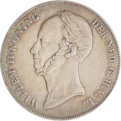 2½ gulden. Willem II. 1847. Zeer Fraai +.