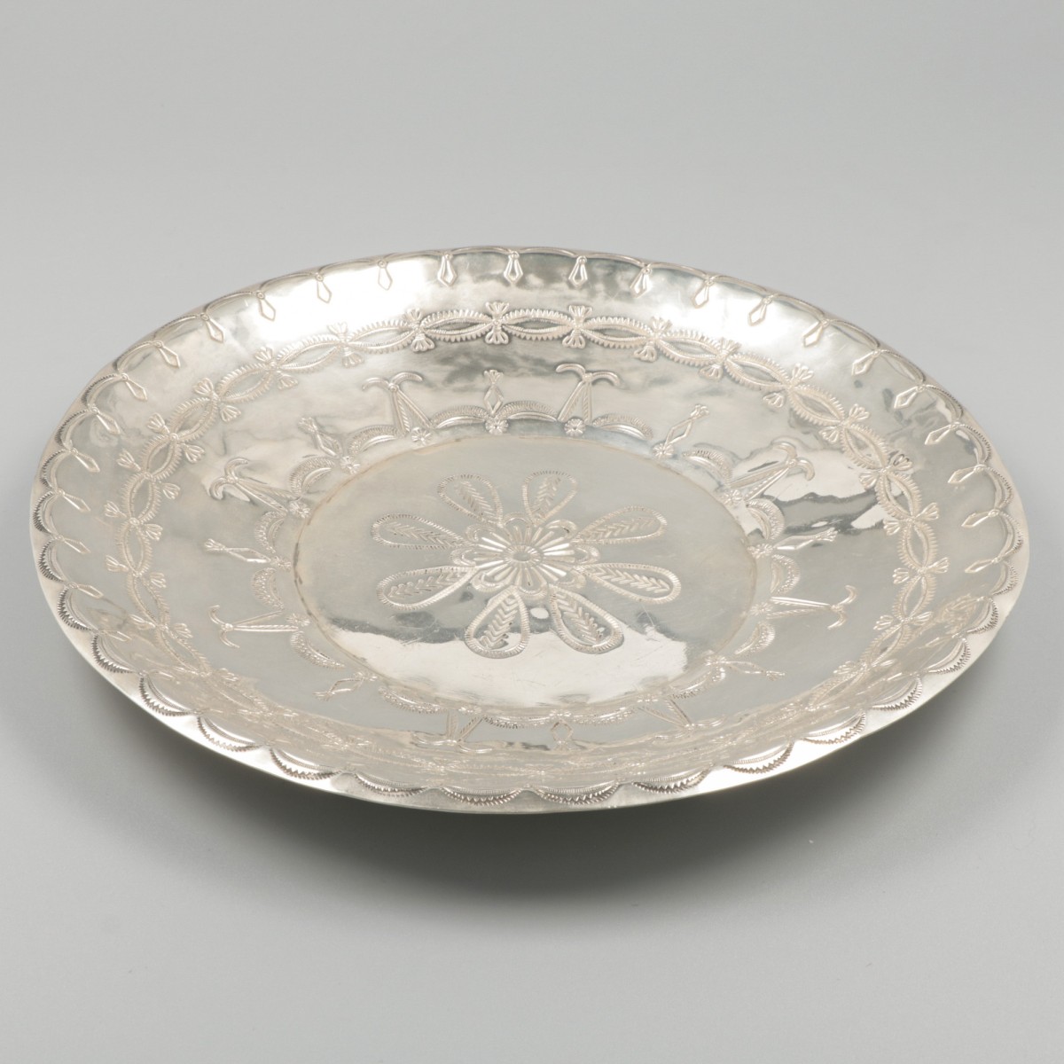 Koekschaal zilver.