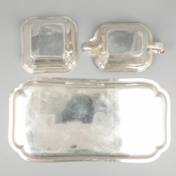 3-delig roomstel zilver.