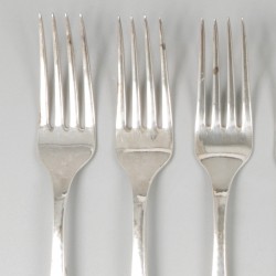 6-delige set dinervorken (Lillehammer (Oppland), M. Østby) zilver.