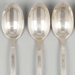6-delige set koffie- / theelepels zilver.