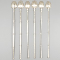 6-delige set cocktail lepels zilver.