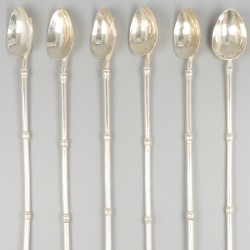 6-delige set cocktail lepels zilver.
