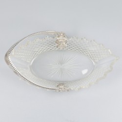 Bonbonschaaltje met hengsel zilver.