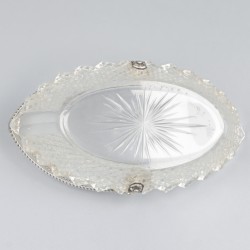 Bonbonschaaltje met hengsel zilver.