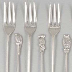 12-delige set gebaksvorkjes zilver.