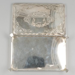 Theelepeldoosje zilver.