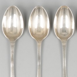 6-delig lot theelepels zilver.