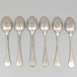 6-delig lot theelepels zilver.