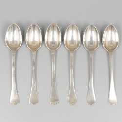 6-delig lot theelepels zilver.