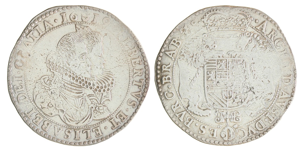 Dukaton. Brabant. Antwerpen. Albrecht en Isabella. 1619. Zeer Fraai -.