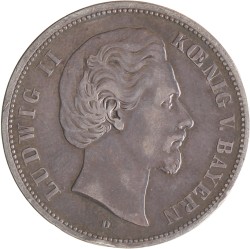 German states. Bavaria. Lüdwich II. 5 Mark. 1876 D.