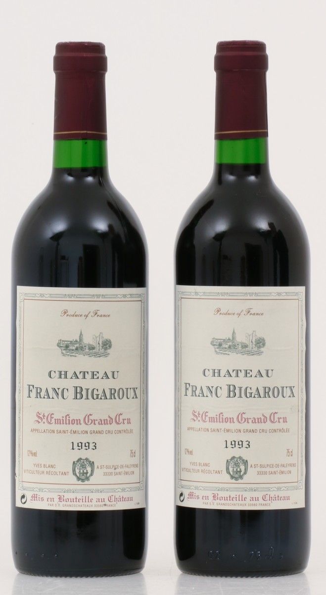 (2) Chateau Franc Bigaroux - Saint Emilion Grand Cru - 1993.