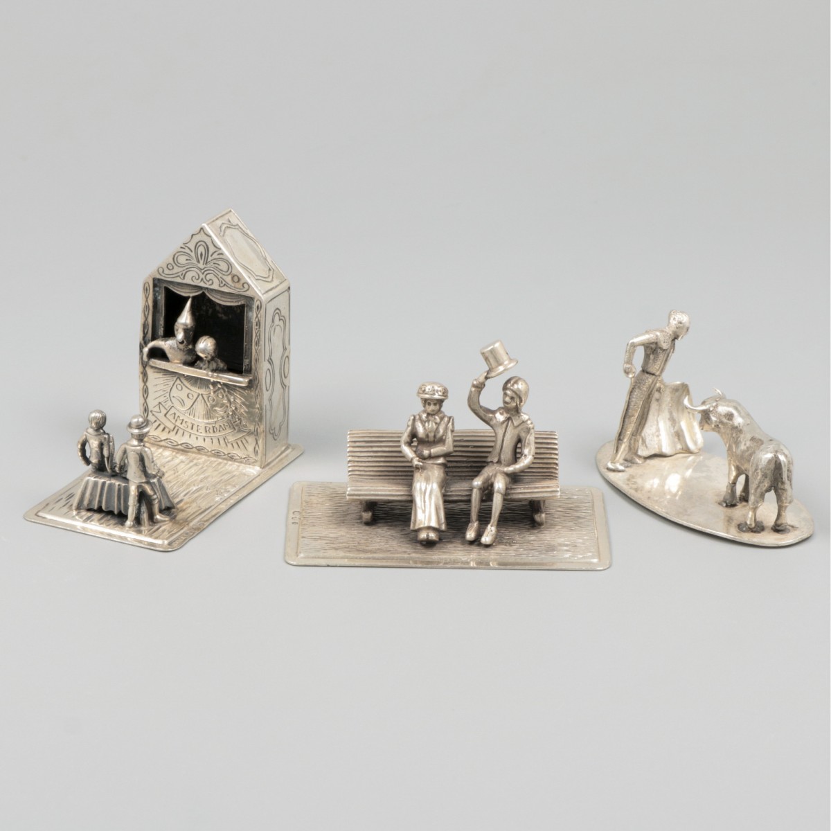 3-delig lot miniaturen zilver.