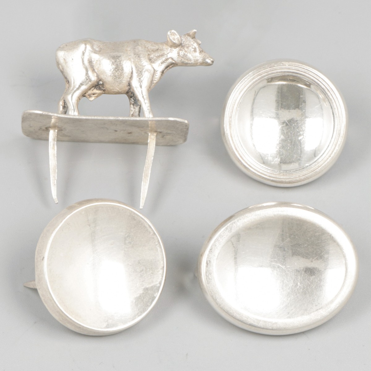 4-delig lot kaasduimen / -prikker zilver.