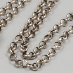 Jasseron ketting met breipendoppen zilver.