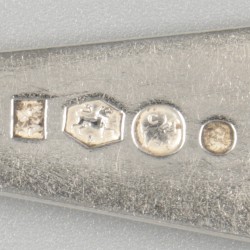 2-delig lot olijvenscheppen zilver.