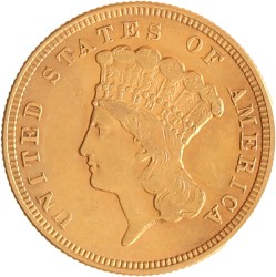 USA. 3 dollar - Indian Princess head. 1857.
