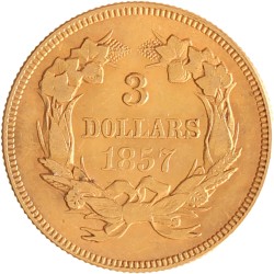 USA. 3 dollar - Indian Princess head. 1857.
