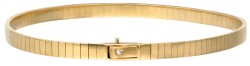 Vintage 18 kt. geelgouden schakelarmband bezet met diamant.