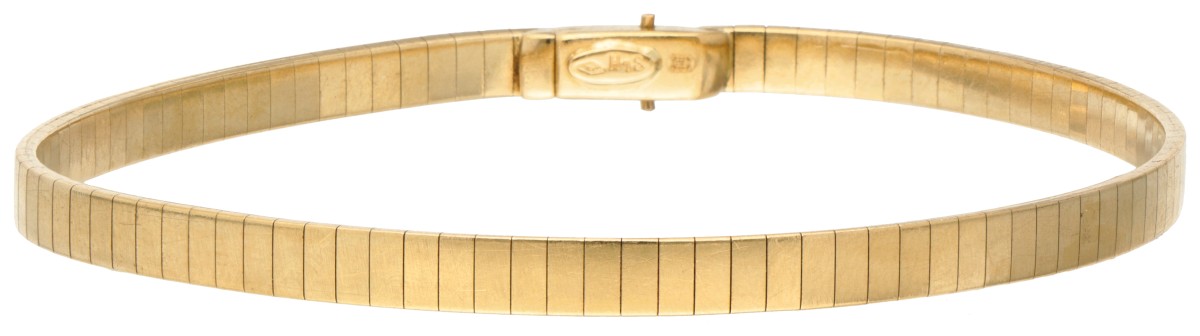 Vintage 18 kt. geelgouden schakelarmband bezet met diamant.