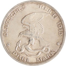 German states. Prussia. Wilhelm II. 3 Mark - Völkerschlacht centennial. 1913 A.