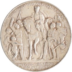 German states. Prussia. Wilhelm II. 3 Mark - Völkerschlacht centennial. 1913 A.